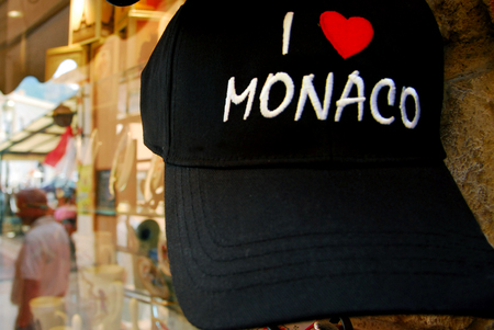 I love Monaco hat in a Souvenirs shop in Monaco.