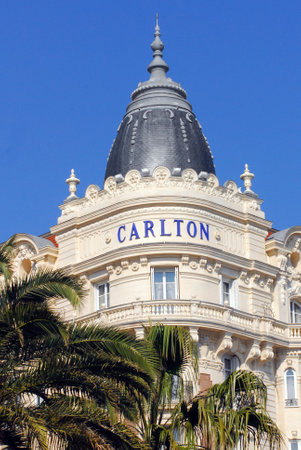 The Carlton Hotel in Cannes at the French Riviera, France.のeditorial素材