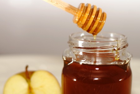 Apple and honey - Jewish new year symbolsの写真素材