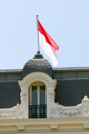 The flag of Monaco  Monte Carlo.の写真素材