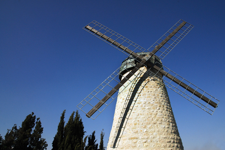 Yemin Moshe windmill in Jerusalem, Israel.の写真素材