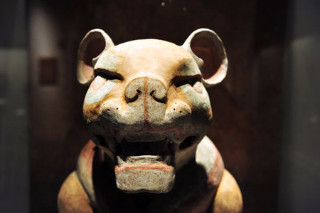 Archaeological and anthropological artifacts from the pre-Columbian heritage of Mexico in Mexican National Museum of Anthropolog the Mexico City, Mexico.のeditorial素材