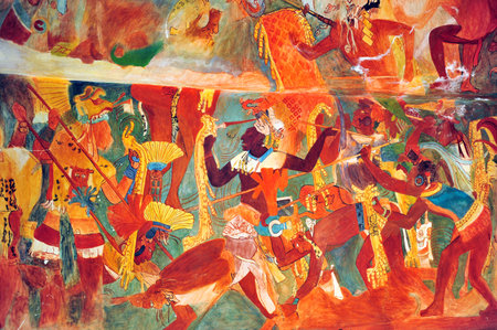 Archaeological and anthropological artifacts from the pre-Columbian heritage of Mexico in Mexican National Museum of Anthropolog the Mexico City, Mexico.のeditorial素材