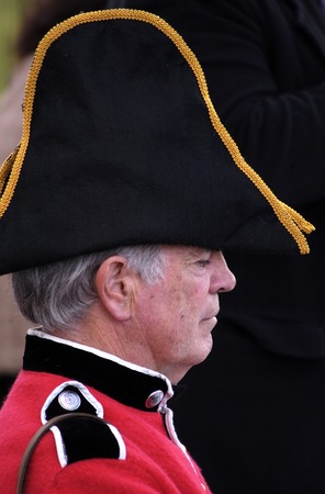 British soldiers reinact the signing of the treaty of Waitangi in Northland, New Zealand.の写真素材