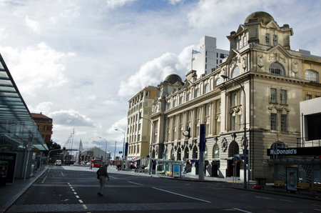 AUCKLAND - MAY 26:Britomart Transport Centre building on May 26 2013.It's the CBD public transport hub of Auckland, New Zealand, and the northern terminus of the North Island Main Trunk line.のeditorial素材