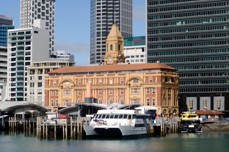 AUCKLAND,NZ - May 26:Auckland Ferry Terminal on May 29 2013.It's the hub of the Auckland ferry network that connects Auckland City with North Shore City and locations in Waitakere and Manukau City.のeditorial素材