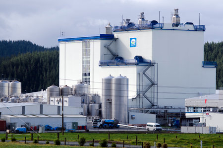 WHANGAREI,NZ - JULY 28:Fonterra Kauri plant on July 28 2013.Fonterra responsible for 30% of the world's dairy exports with revenue exceeding NZ$20 billion, is New Zealand's largest company.のeditorial素材