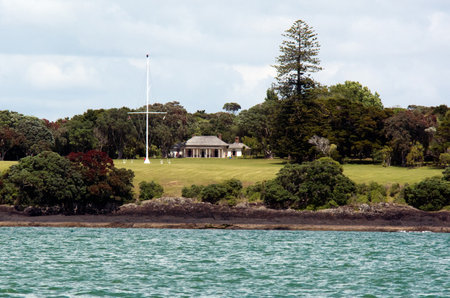 WAITANGI, NZ - DEC 12:Waitangi grounds on Dec 12 2013.It's best known for being the location where the Treaty of Waitangi was signed on February 6, 1840 and Declaration of Independence of NZ in 1835.のeditorial素材