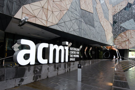 MELBOURNE,AUS - APR 10 2014:ACMI building.It's a state-of-the-art facility purpose-built for the preservation, exhibition and promotion of Victorian, Australian and International screen content.のeditorial素材