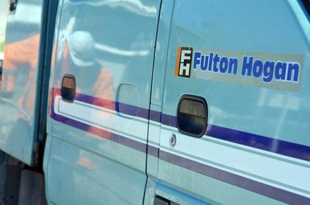 CABLE BAY, NZ - APR 01 2014:Fulton Hogan truck.Fulton Hogan is a large infrastructure construction,...