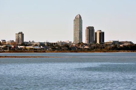 AUCKLAND - JUNE 01 2014:Takapuna Skyline. It is a famous tourist attraction coastal town in the North Shore City, located in the northern North Island of New Zealand.のeditorial素材