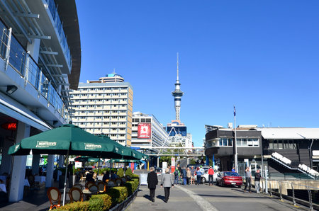AUCKLAND,NZ - JUNE 01 2014:Visitors at Auckland waterfront.Auckland has been rated one of the world's top 10 cities to visit by travel bible Lonely Planet.のeditorial素材