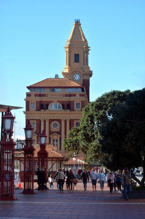 AUCKLAND - JUNE 01 2014:Auckland Ferry Terminal.It's the hub of the Auckland ferry network that connects Auckland City with North Shore City and locations in Waitakere and Manukau City.のeditorial素材