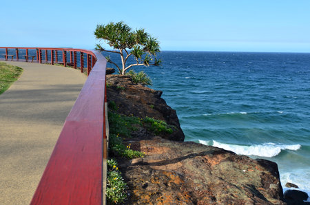 COOLANGATTA - OCT 07 2014:Point Danger Lookout - Tweed Heads in Coolangatta, Queensland Australia.のeditorial素材