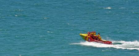 GOLD COAST - NOV 08 2014:Australian Lifeguards in Gold Coast Australia.Australian Lifeguards are world-renown for their high levels of skill and knowledge in accident prevention and rescue responseのeditorial素材