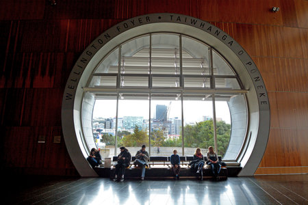 WELLINGTON - AUG 22 2014:Visitors at Museum of New Zealand Te Papa Tongarewa.It is the national...