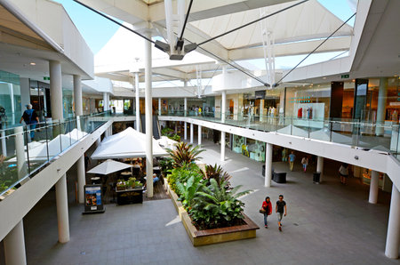 GOLD COAST - OCT 16 2014:Marina Mirage Shopping Center.It's Queensland's finest waterfront shopping and dining resort with award winning restaurants, designer boutiques of world's top fashion labelsのeditorial素材