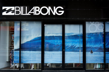 GOLD COAST, AUS - NOV 17 2014:The original Billabong Store in Surfers Paradise, Australia. Billabong was founded in the Gold Coast, Queensland, Australia in 1973 by Gordon Merchant.のeditorial素材