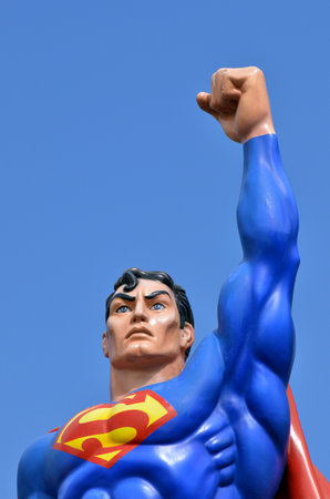 GOLD COAST, AUS - NOV 20 2014:Superman.He's a comic book superhero published by DC Comics.He is an American cultural icon and has been labeled as the greatest comic book hero of all time by IGNのeditorial素材
