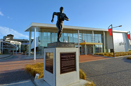 PALMERSTON NORTH, NZL - DEC 02 2014:Sculpture of Charles John Monro in New Zealand Rugby Museum.He is credited with bringing rugby union to New Zealand.のeditorial素材