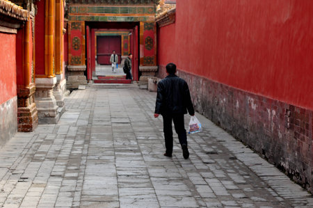 Chinese visitors at the Forbidden City.のeditorial素材