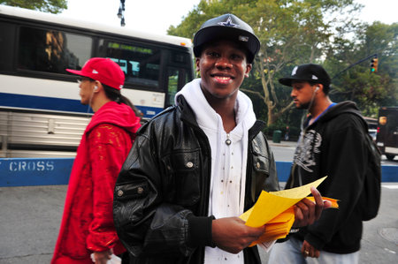 New yorkers in Manhattan New York, USA.のeditorial素材