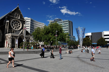 CHRISTCHURCH - FEB 27:Christchurch Cathedral Feb 27 2009,NZ.Christchurch earthquake in Feb 2011 killed 185 people and caused damage of NZ15 billion one of the most costliest earthquake in the worldのeditorial素材