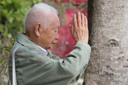 HONG KONG - FEB 21:Visitor at Po Lin Monastery on February 21 2009 in Hong Kong.Po Lin Monastery is one of the most popular attractions on Lantau Island, and is also the Buddhism shrine of Hong Kong.のeditorial素材