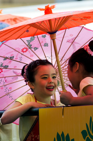 WELLINGTON - FEB 24:A Chinese girls celebrate the Year of the lunar snake on February 24 2013 Wellington,NZ.The Chinese Spring Festival is the most important traditional Chinese holidays.のeditorial素材