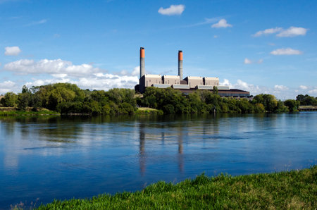 HUNTLY - NEW ZEALAND - FEB 22: Huntly Power Station on February 22 in Huntly, New Zealand.is the largest thermal power station in New Zealand, supplies around 17 of all NZ power.のeditorial素材