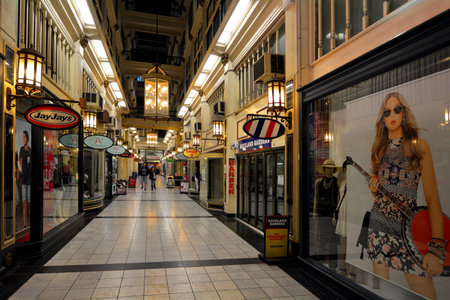 AUCKLAND -  OCT 07 2015:Boutique shops in Strand Arcade on Queen Street Auckland New Zealand.It's one of the oldest arcades in Auckland City, The Strand Arcade dates back to 1910.のeditorial素材