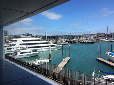 AUCKLAND, NZL - OCT 25 2015:Yacht mooring in Auckland waterfront at queens wharf New Zealand.Auckland has been rated one of the world's top 10 cities to visit by Lonely Planet.のeditorial素材