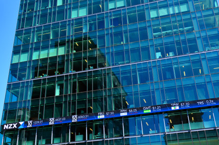 AUCKLAND,  NZL - NOV 05 2015:NZX in Auckland New Zealand.As of November 2014, NZX had a total of 258 listed securities with a combined market capitalisation of 94.1 billionのeditorial素材