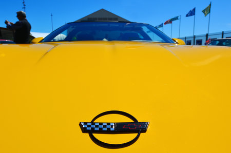 AUCKLAND, NZL- NOV 05 2015:Chevrolet Corvette in a public US muscle cars V8 car show.Corvette innovated the use of fiberglass on vehicles and came to be known as the American sports car of the future.のeditorial素材