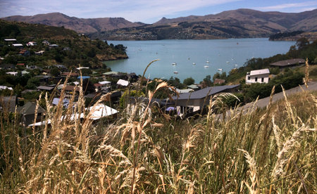 LYTTELTON - DEC 04 2015:Lyttelton cityscape In 2009 Lyttelton was awarded Category I Historic Area status by the New Zealand Historic Places Trust (NZHPT)のeditorial素材