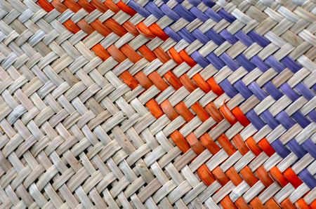 Woven flax close up  traditional Maori culture artwork New Zealand.Background textureの写真素材