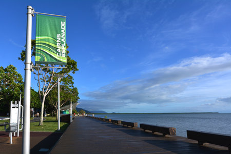 Cairns Esplanade, a very popular tourist travel destination in Cairns Queensland, Australia.のeditorial素材
