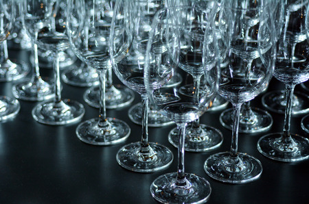 Many wine glasses abstract background texture.の写真素材