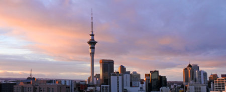 Panoramic view of Auckland skyline, North Island, New Zealandのeditorial素材