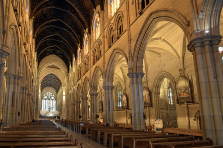 St Mary's Cathedral interior in Sydney New South Wales, Australiaのeditorial素材