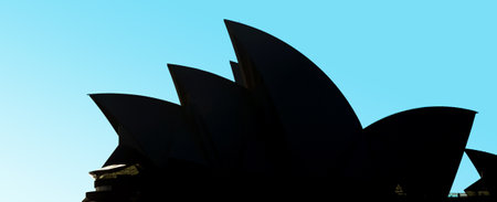 Silhouette of Sydney Opera House in Sydney New South Wales, Australia.