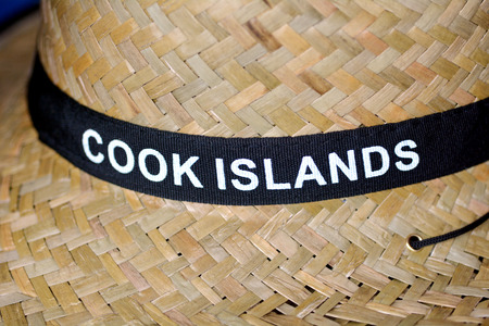 Straw hat from Cook Islands. Pacific island travel vacation holiday concept.