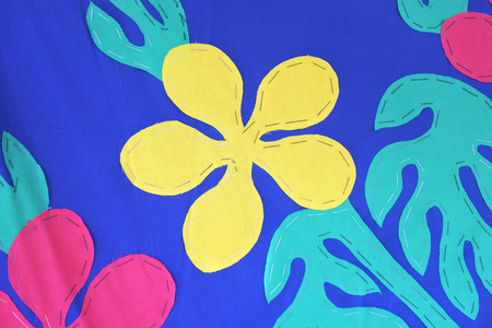 Cook Islands Tivaevae clouse up abstract, backgrounds and texture. Tivaevae is a form of artistic...