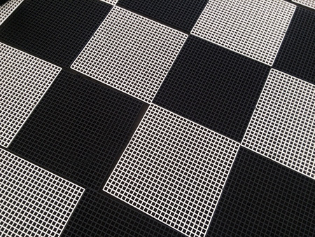 Chessboard with Black and White squares background.