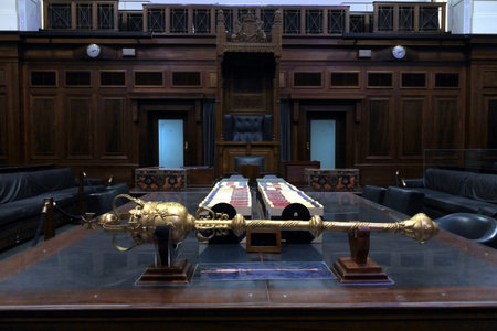 CANBERRA - FEB 22 2019:The House of Representatives chamber at the Old Parliament House in Canberra Parliamentary Zone Australia Capital Territoryのeditorial素材