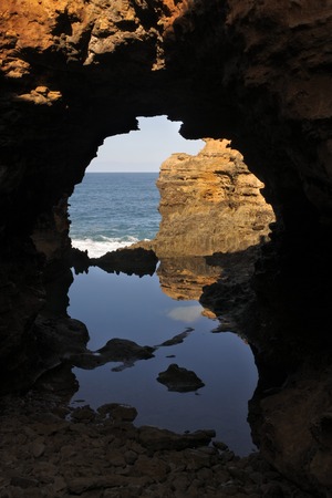 Landscape view of The Grotto at Port Campbell National Park along the Great Ocean Road in Victoria, Australia.の写真素材