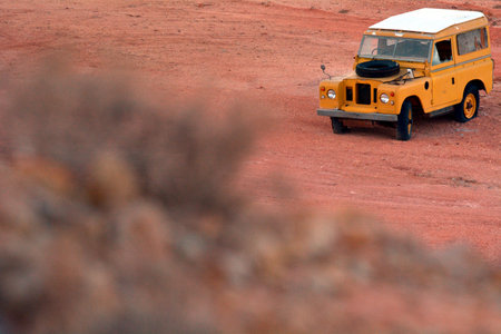 Coober Pedy, South Australia - May 21 2019:Land Rover Defender Series II. The Land Rover was the...