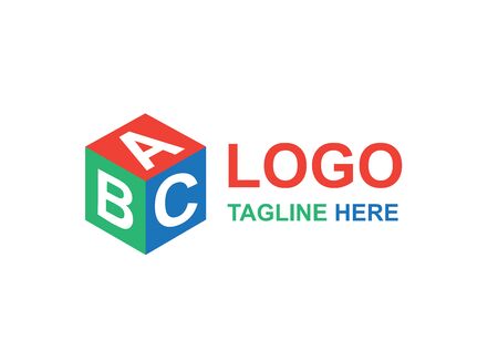 Vector - ABC Cube icon idea concept logo. Geometric brand company logotype emblem, business identity shape.のイラスト素材