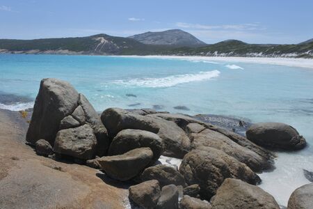Landscape view of Thistle cove in Cape le grand Western Australiaの写真素材