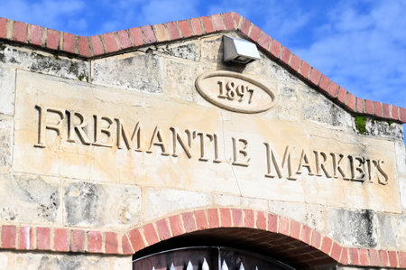 Fremantle Markets. Fremantle known for its maritime history, Victorian architecture and remnants from Australia's days as a British penal colony.のeditorial素材